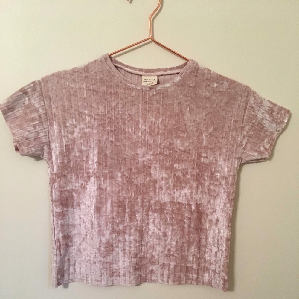 Zara girls velvet t-shirt.